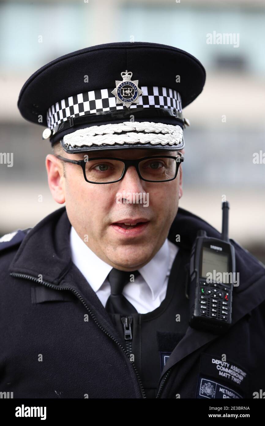 Metropolitan Police Deputy Assistant Commissioner Matt Twist in central London. Picture date: Monday January 18, 2021. Stock Photo