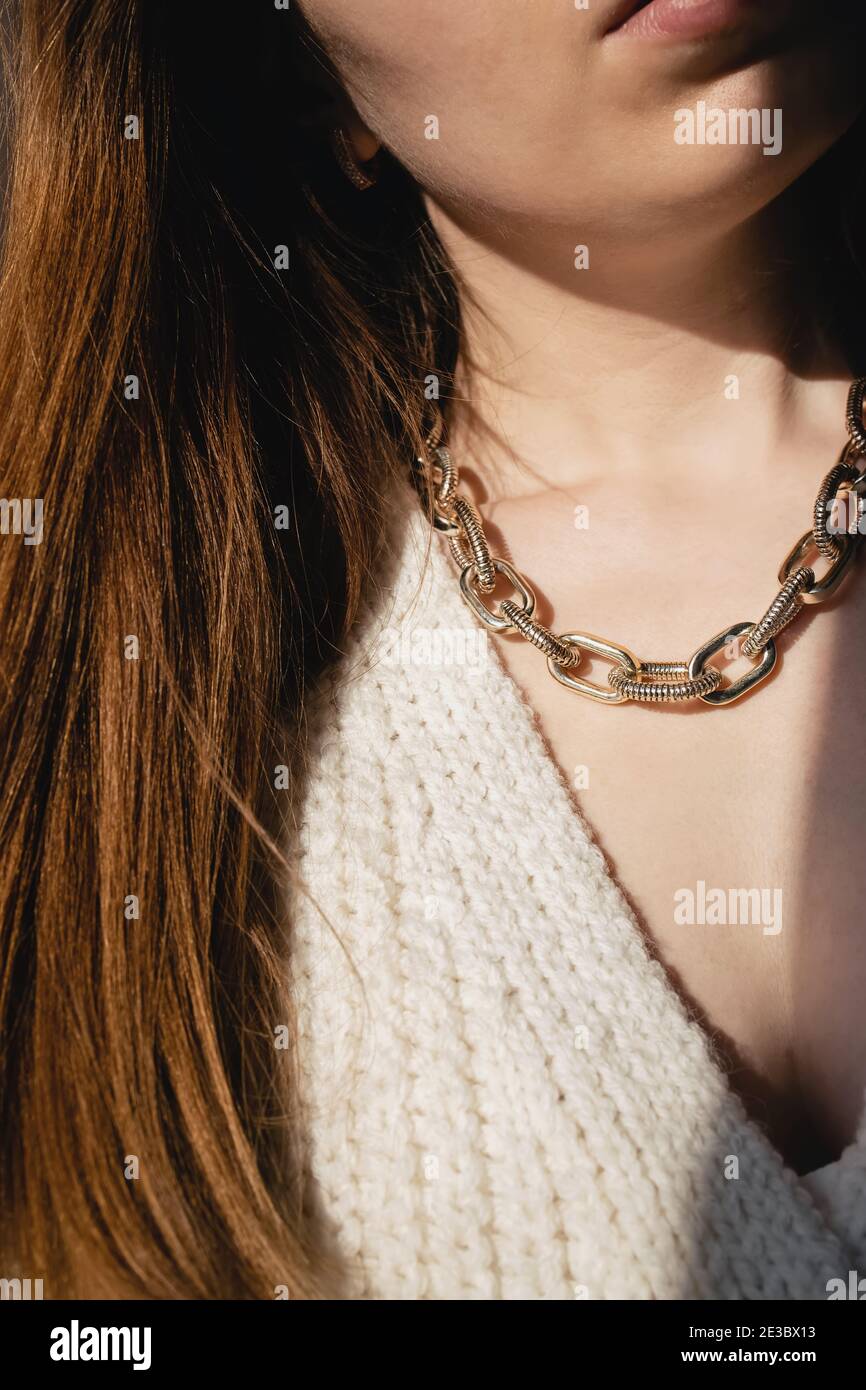 Lady Wearing Necklace High Resolution Stock Photography and Images - Alamy