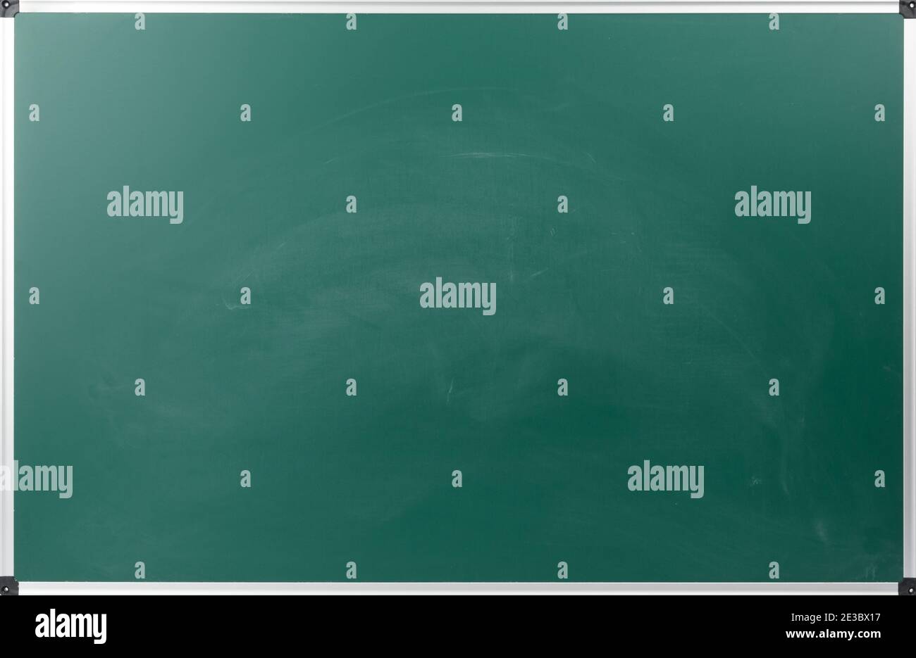 blank green chalk school board with aluminum frame, copy space Stock ...