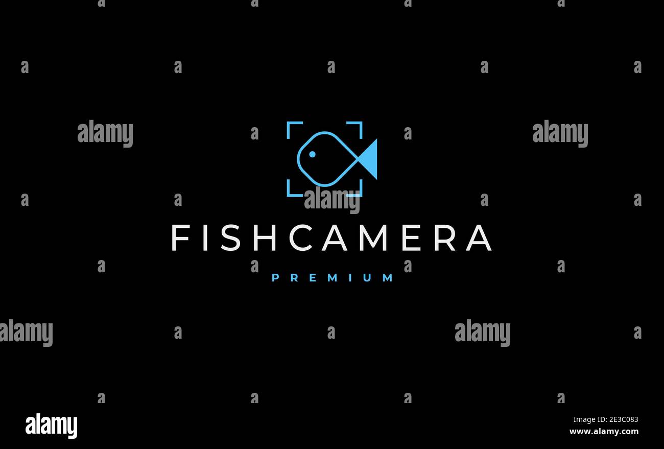 fish Camera Logo Design Vector Illustration Stock Vector