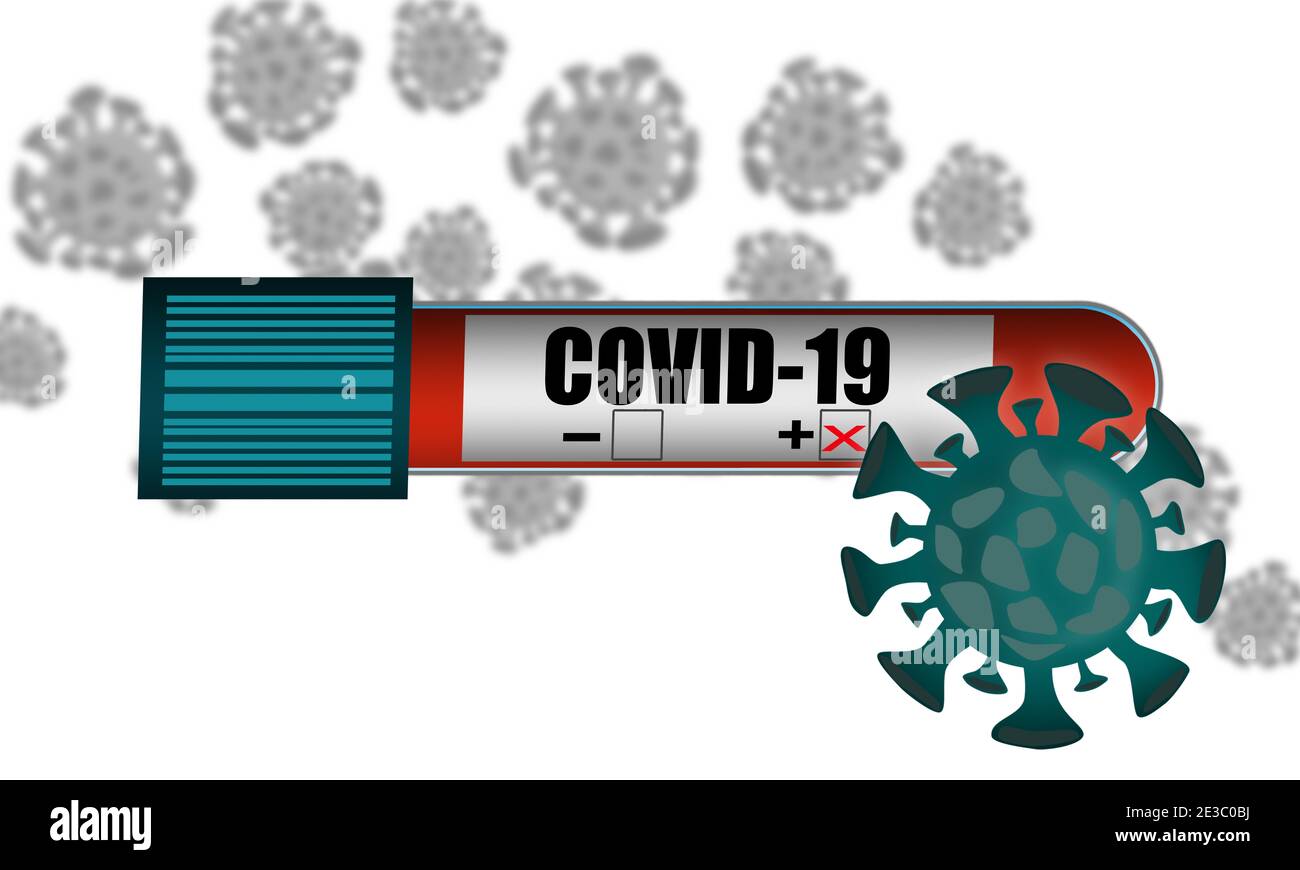 3D rendering illustration of a blood sample in a glass test tube, Covid ...