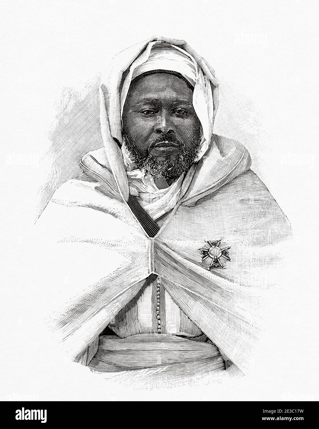 Abd-El-Krim Ben Sliman. Secretary of the Moroccan embassy in Madrid in 1895. From La Ilustracion Española y Americana 1895 Stock Photo