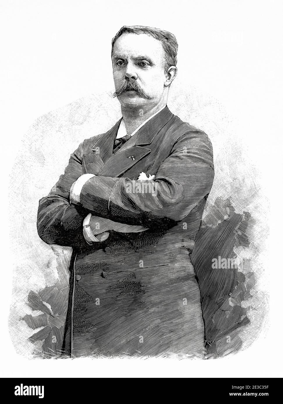 Portrait of the French politician Jean Casimir-Perier (París 1847 - 1907) President of the French Republic, France. Old XIX century engraved illustration from La Ilustracion Española y Americana 1894 Stock Photo