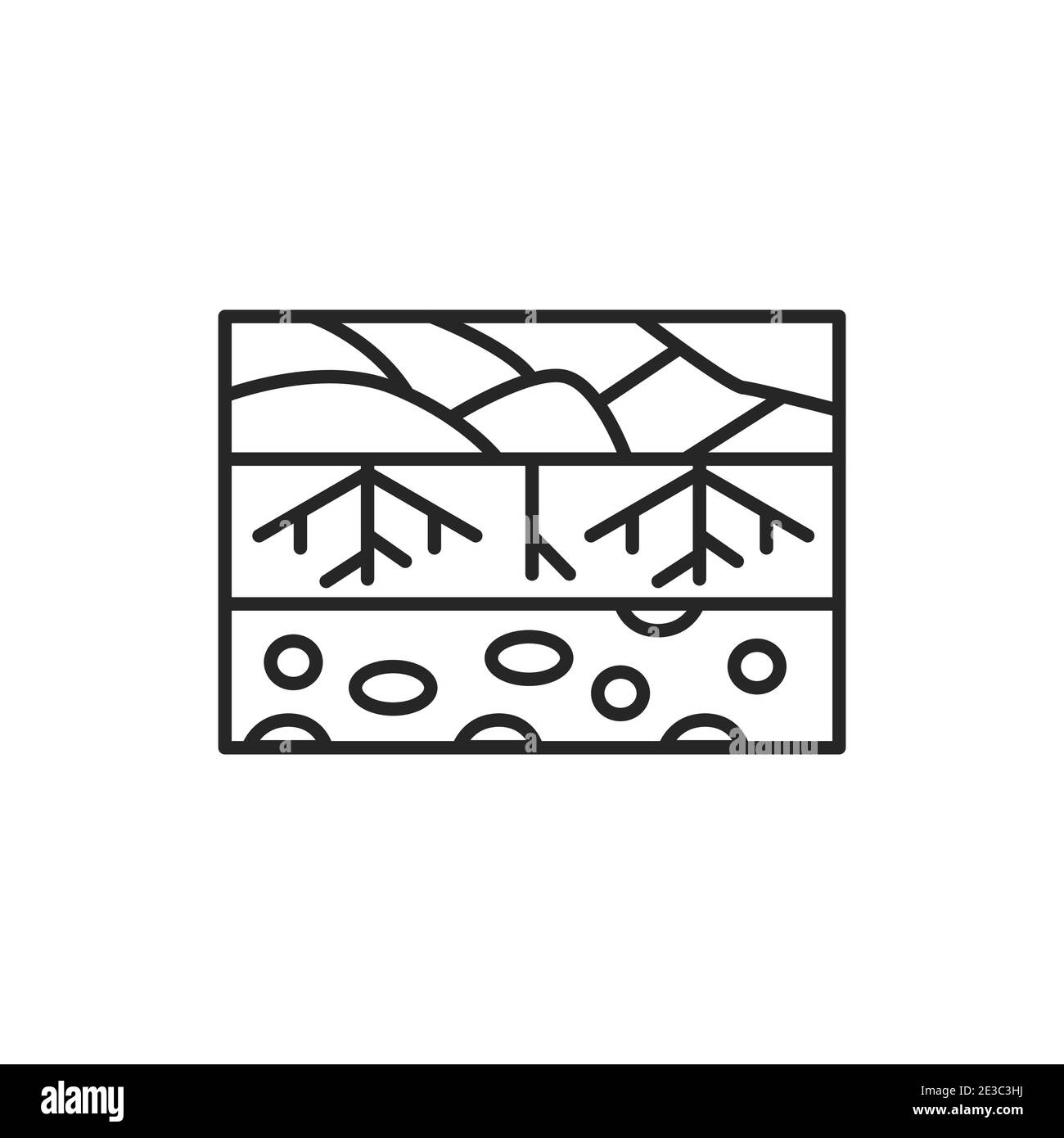 Soil layers color line icon. Pictogram for web page, mobile app, promo. Stock Vector
