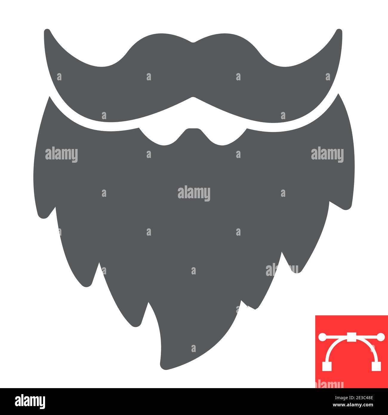 Leprechaun beard glyph icon, St. Patricks day and holiday, mustache with beard vector icon, vector graphics, editable stroke solid sign, eps 10. Stock Vector