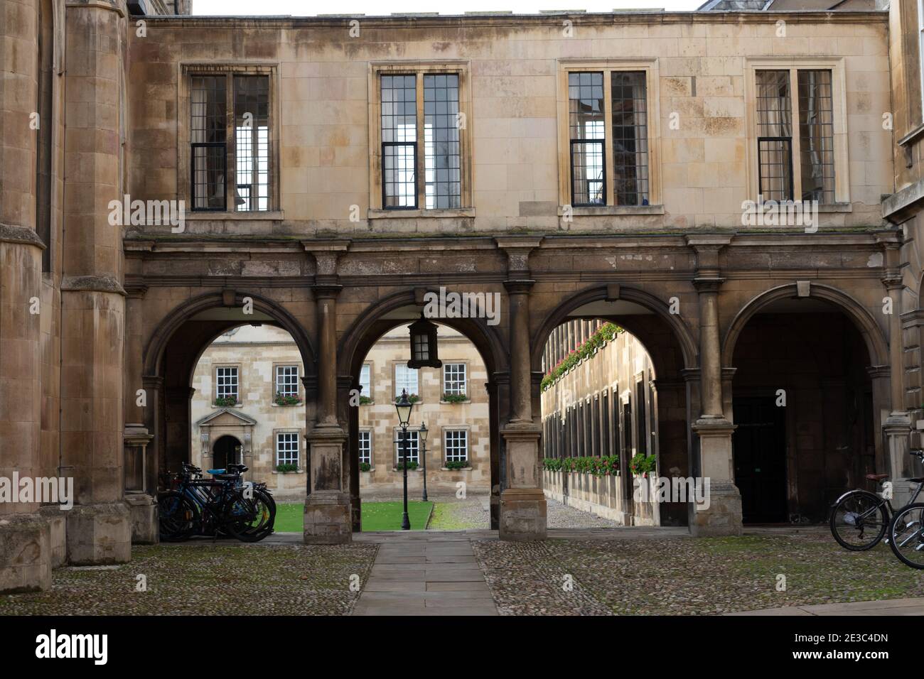 Arches at Peterhouse college part  of the University of Cambridge. The oldest college of the university, Cambridge England Stock Photo