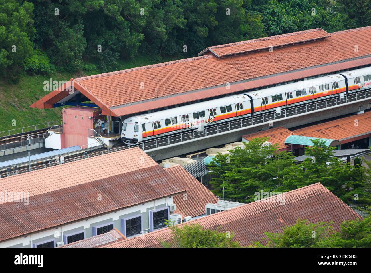 A train transportation station. Bukit Batok, SIngapore. Stock Photo