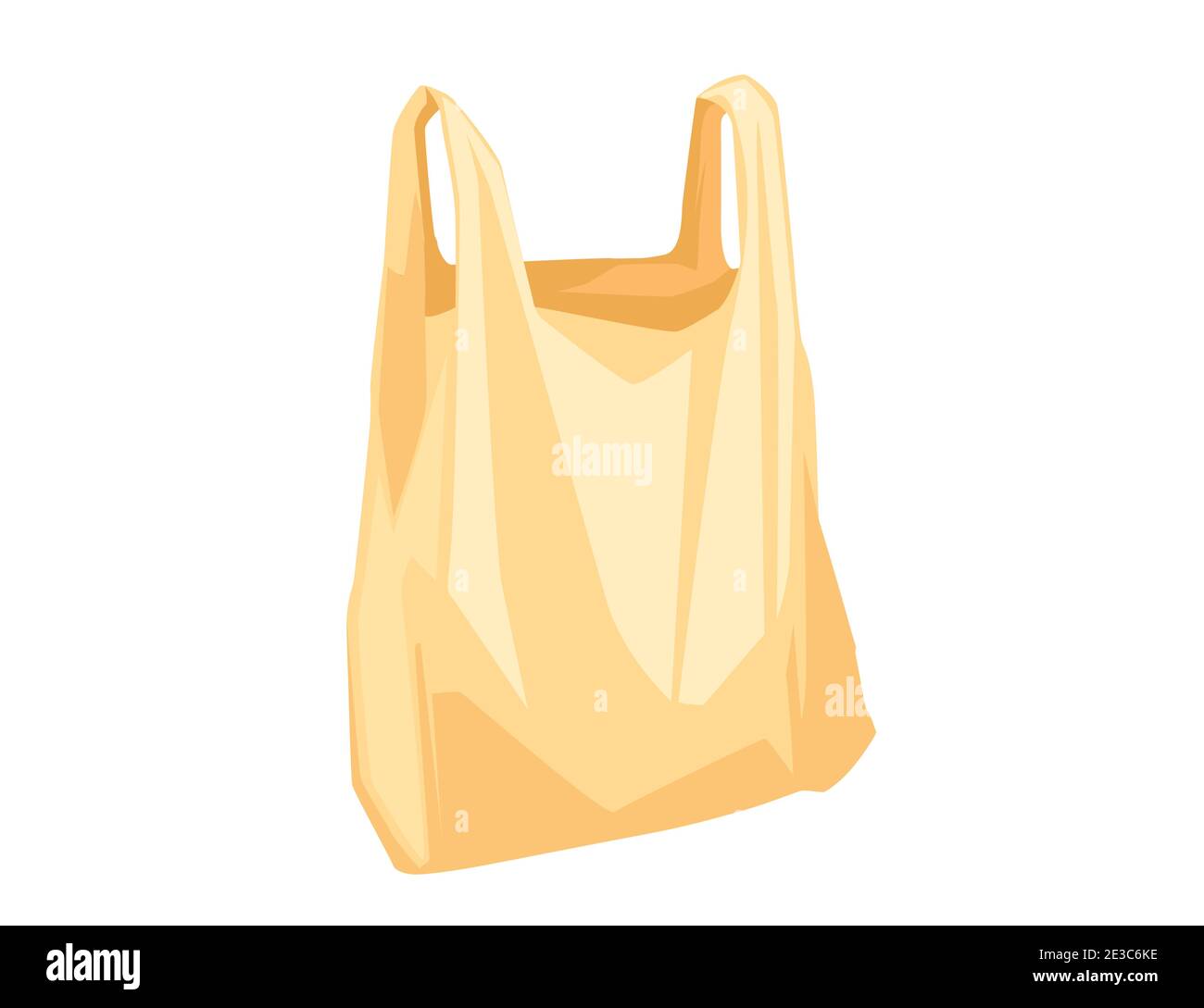 Yellow used plastic bag disposable bag for garbage or shopping vector