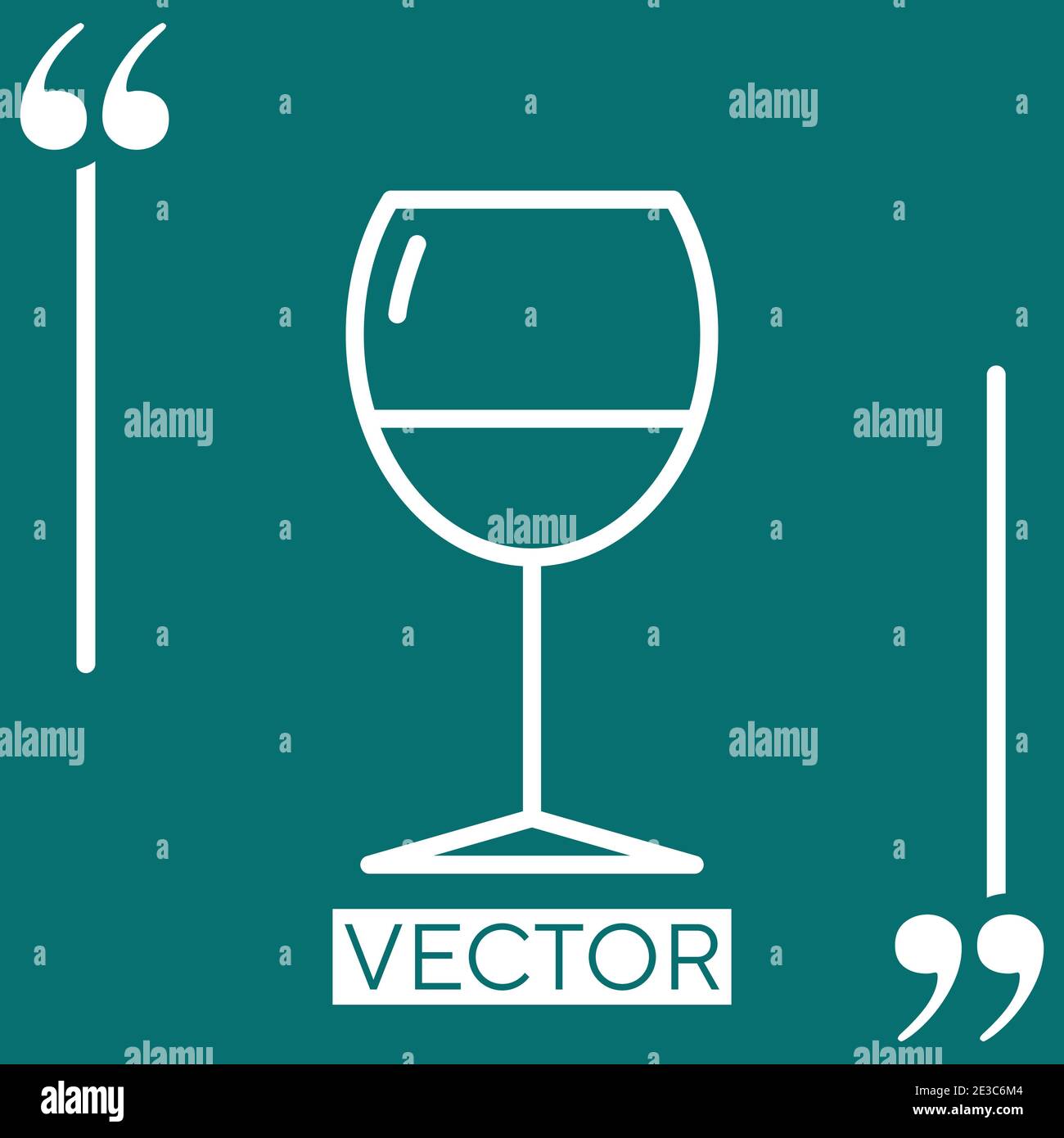 wine glass cup vector icon Linear icon. Editable stroke line Stock ...