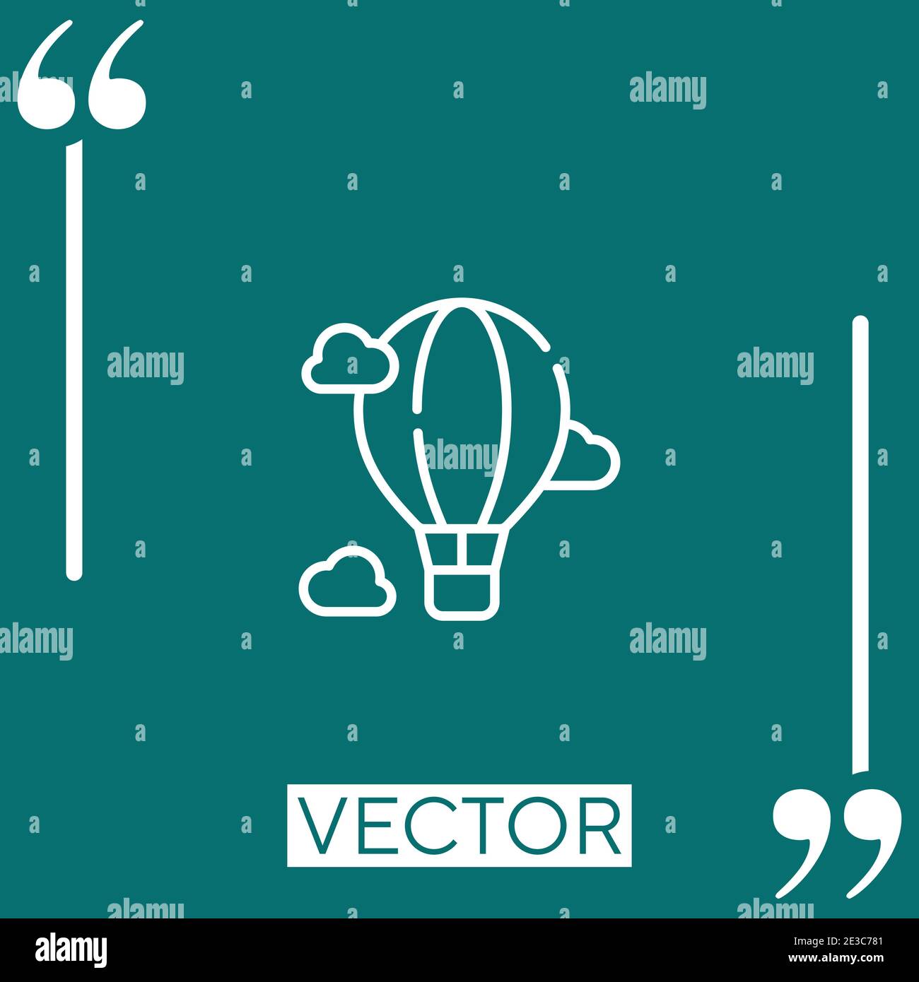 hot air balloon vector icon Linear icon. Editable stroke line Stock ...