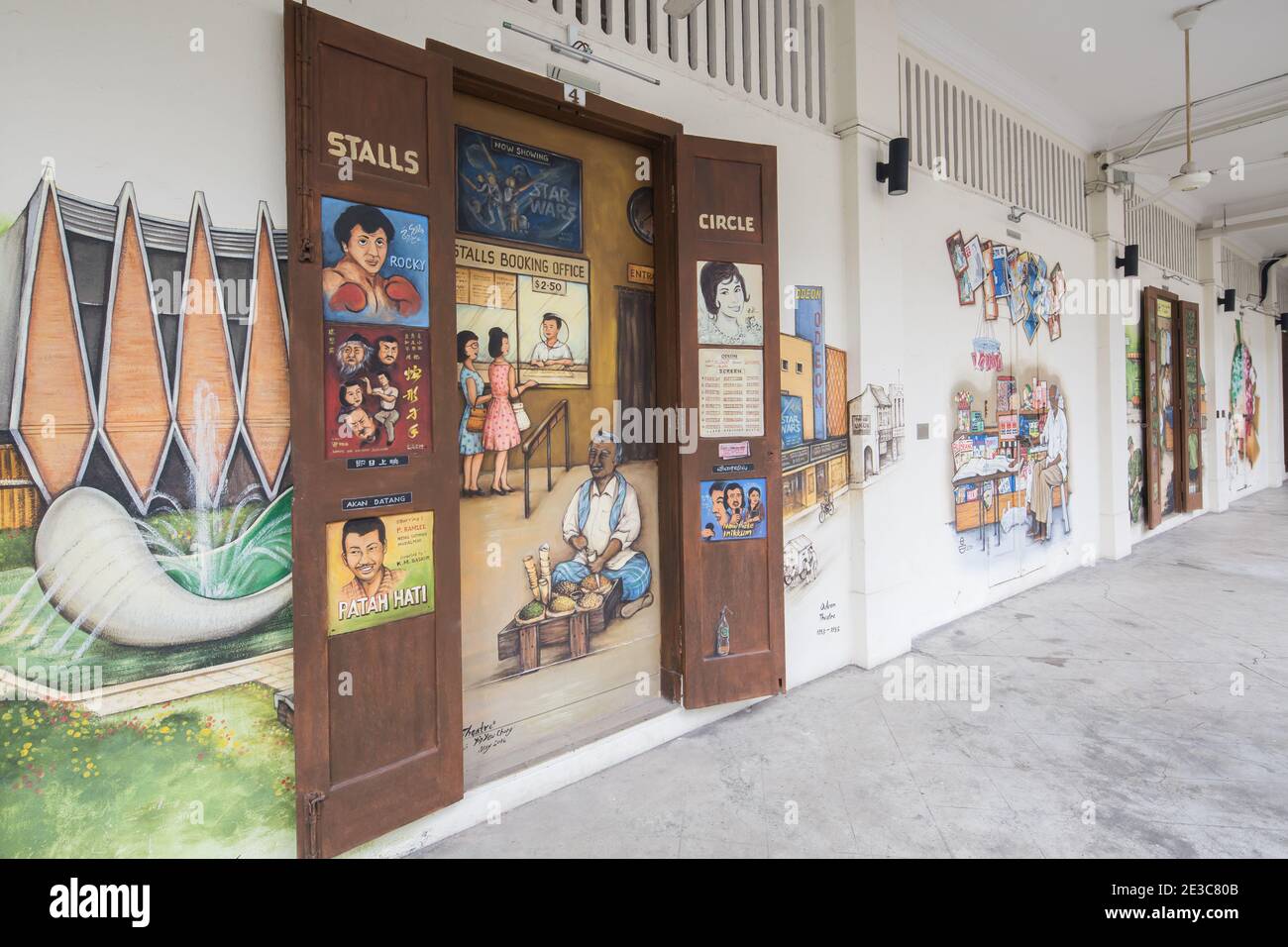 Colourful wall art murals by Singapore street artist Yip Yew Chong