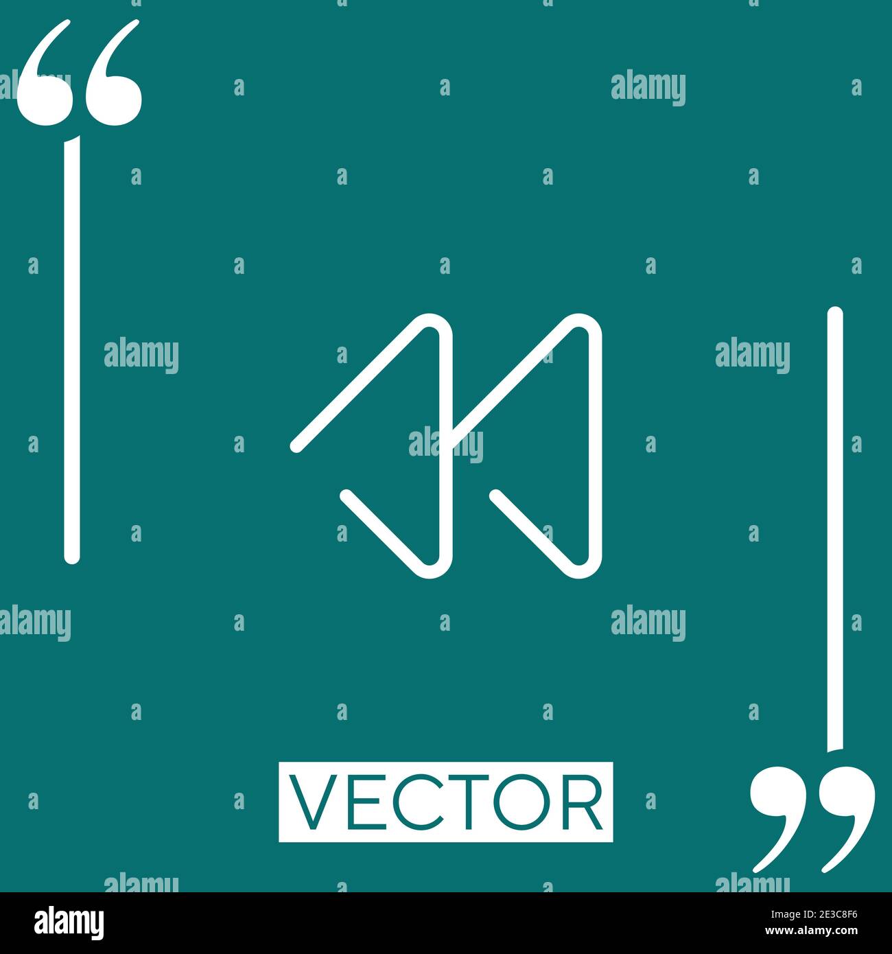 rewind vector icon Linear icon. Editable stroke line Stock Vector
