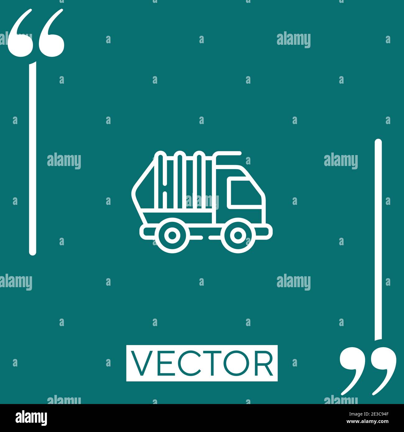 trash truck vector icon Linear icon. Editable stroke line Stock Vector