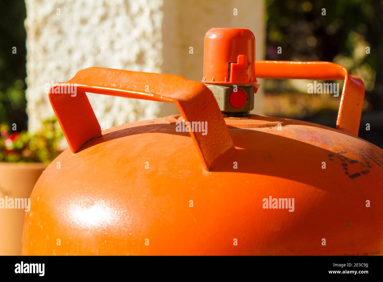 Traditional metal butane gas bottle at home in Spain Stock Photo Alamy