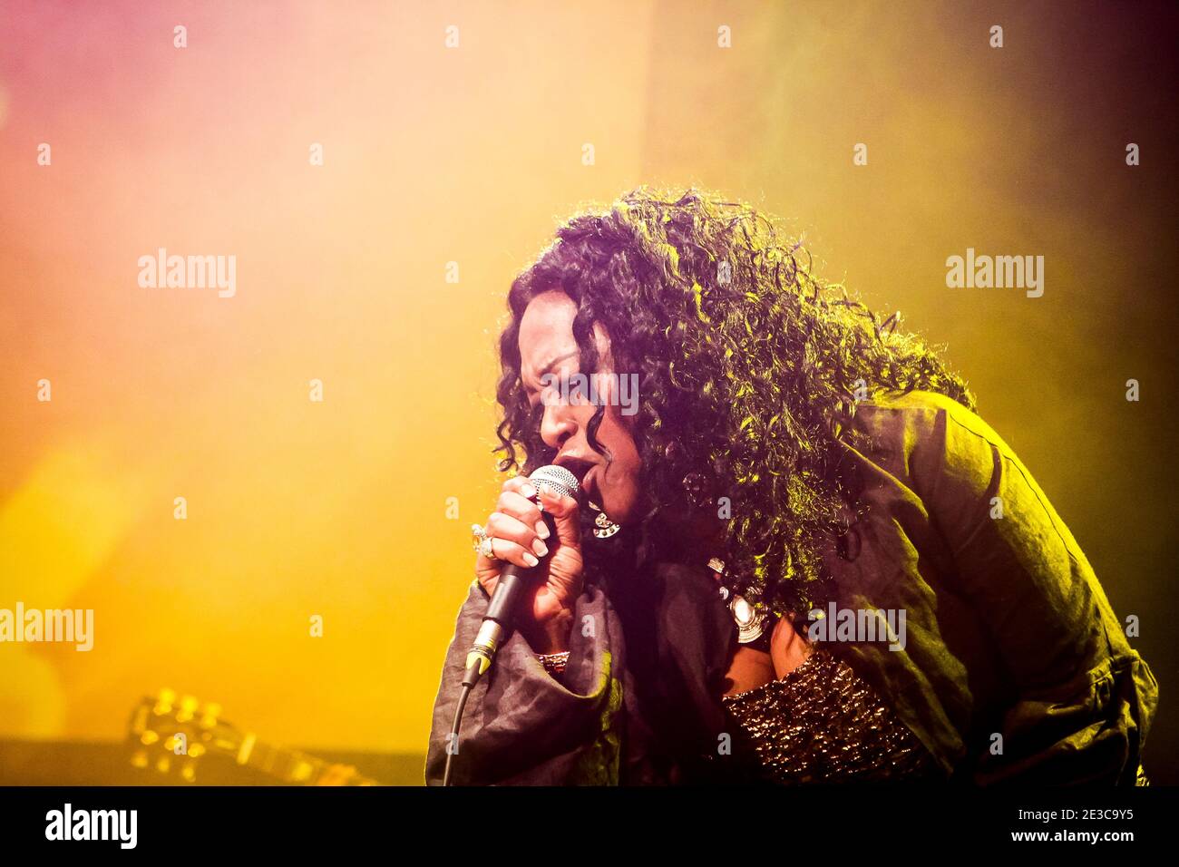 Kym Mazelle  of Soul II Soul performing live on stage at the Roundhouse in Camden Town, London Stock Photo