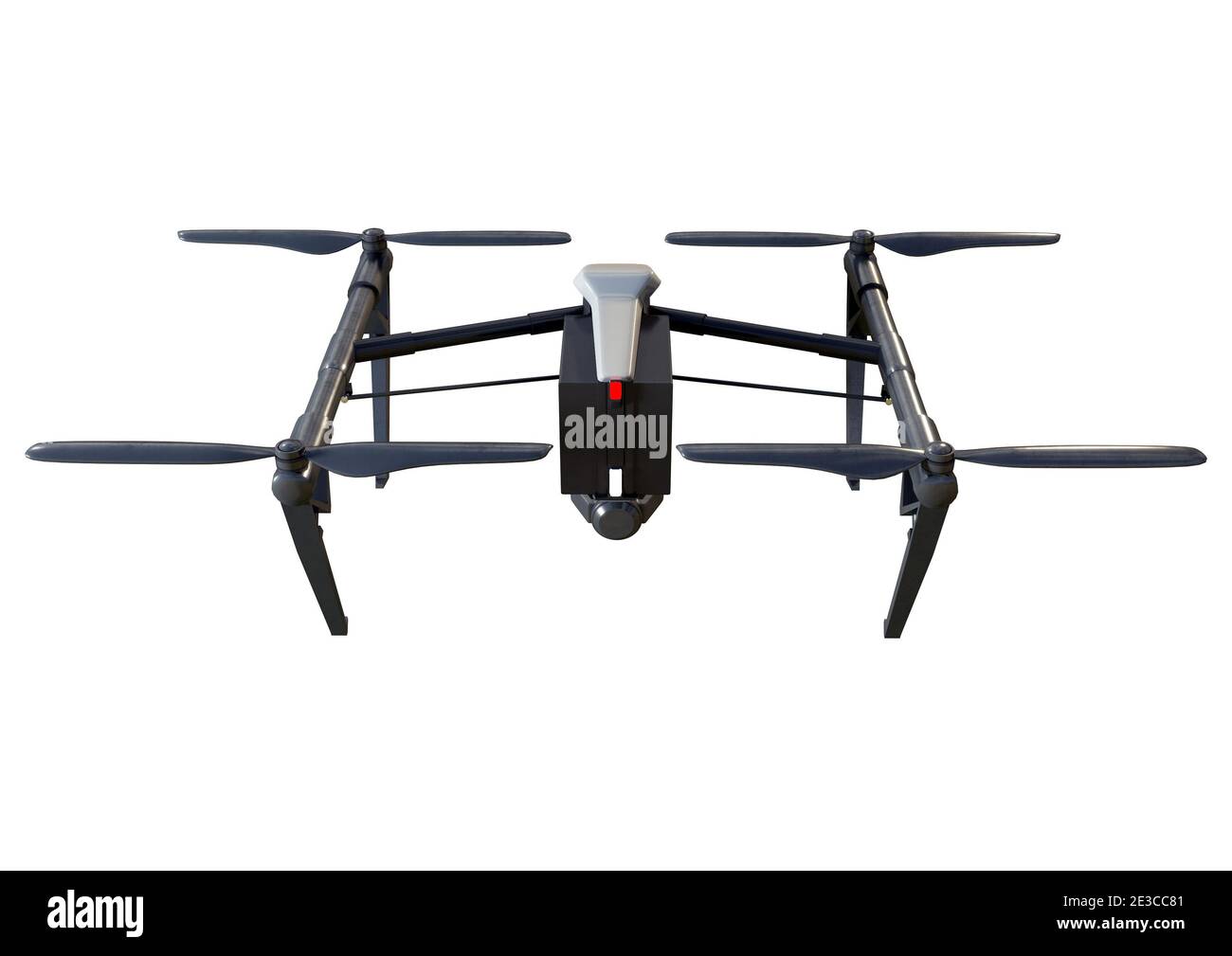 An illustration of a drone with camera made in 3d software. Stock Photo