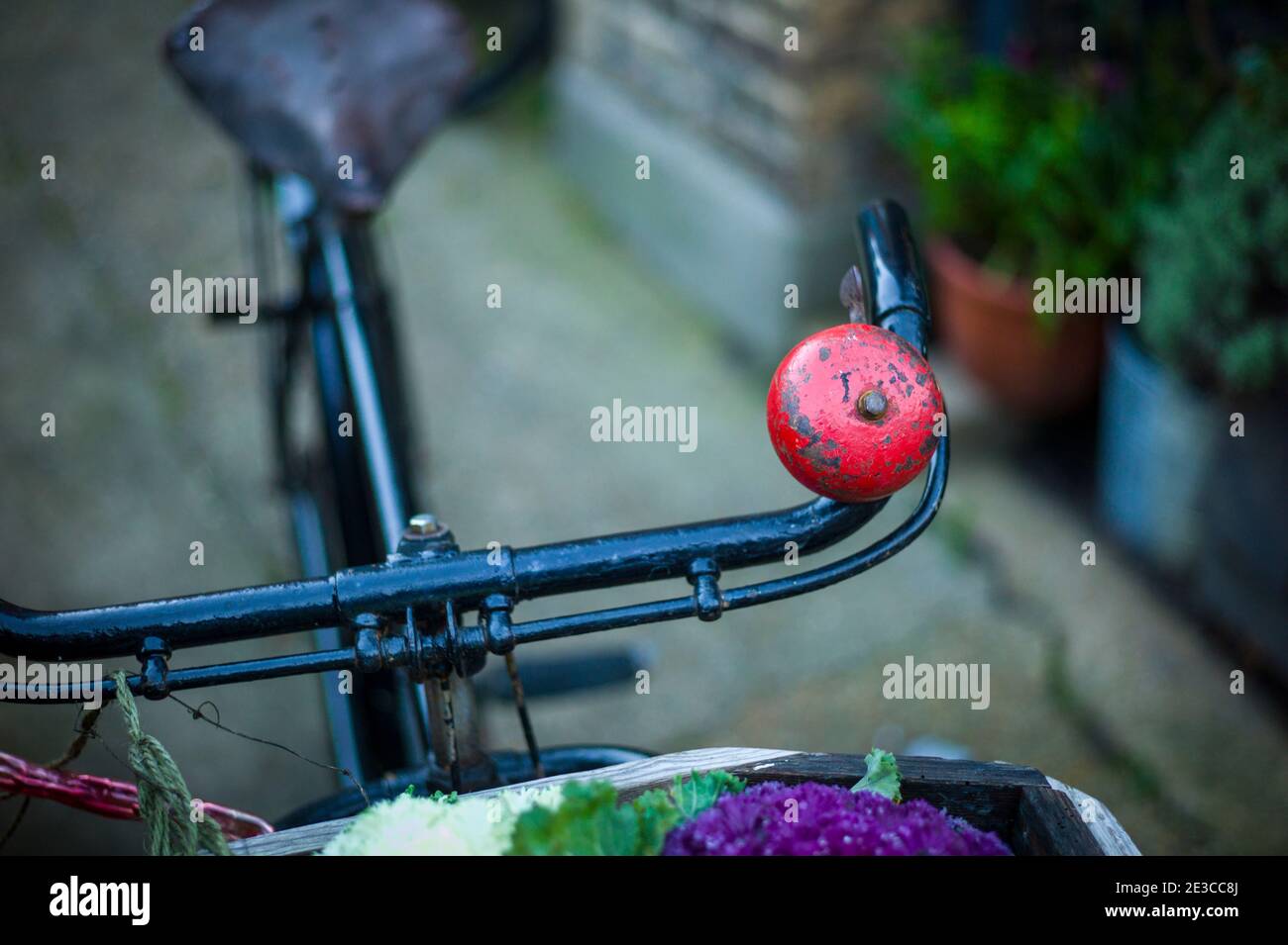 red bell on bicycle. Stock Photo