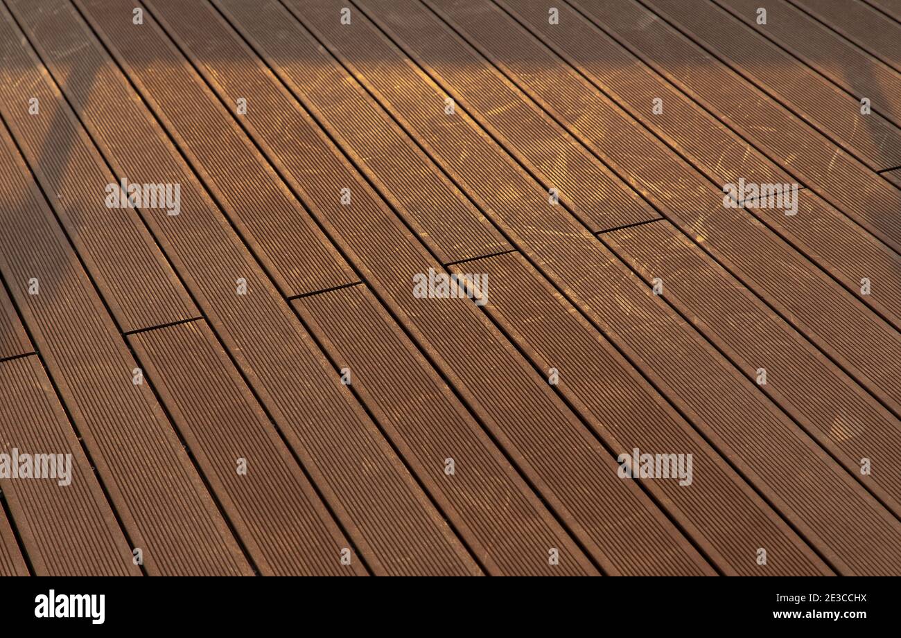 WPC terrace decking boards for background.for background. Copy space ...