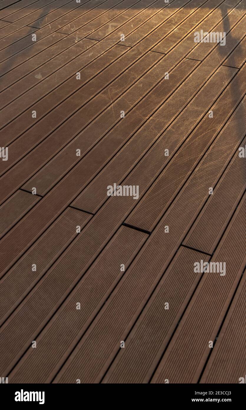 WPC terrace decking boards for background.for background. Copy space ...