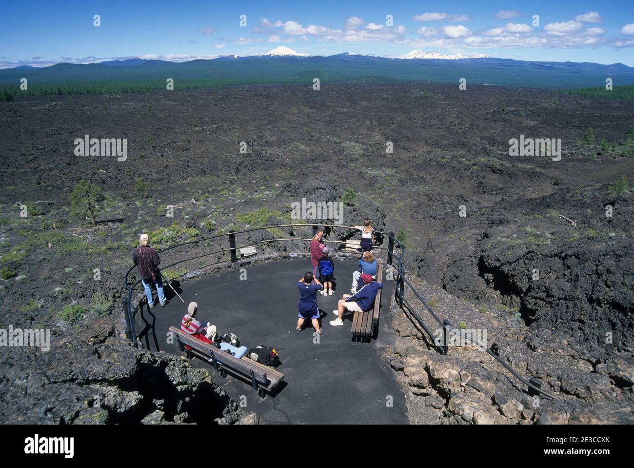 Phil Brogan Viewpoint on Trail of the Molten Land, Newberry National Volcanic Monument, Oregon Stock Photo