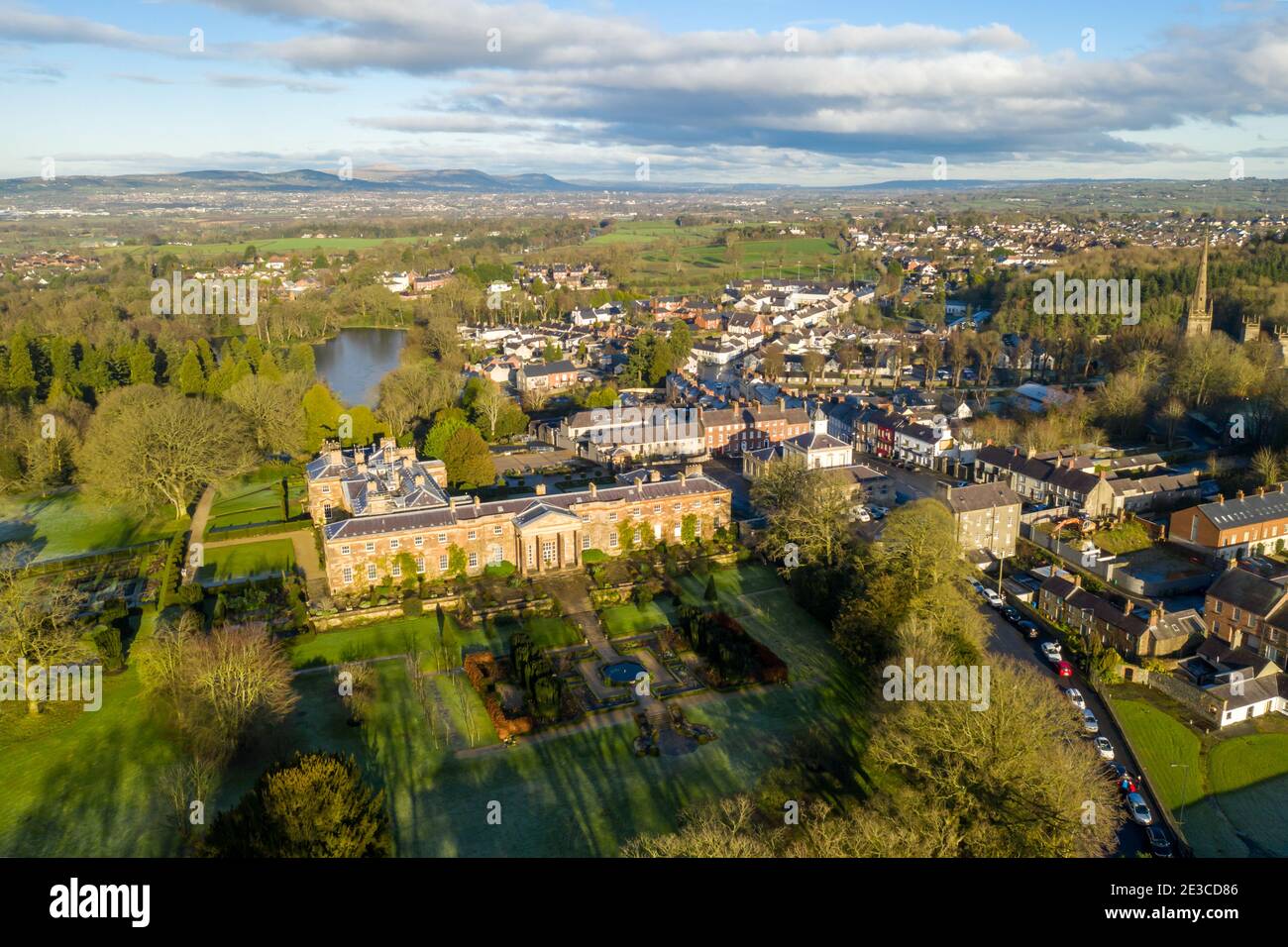 The town of Hillsborough in Northern Ireland Stock Photo