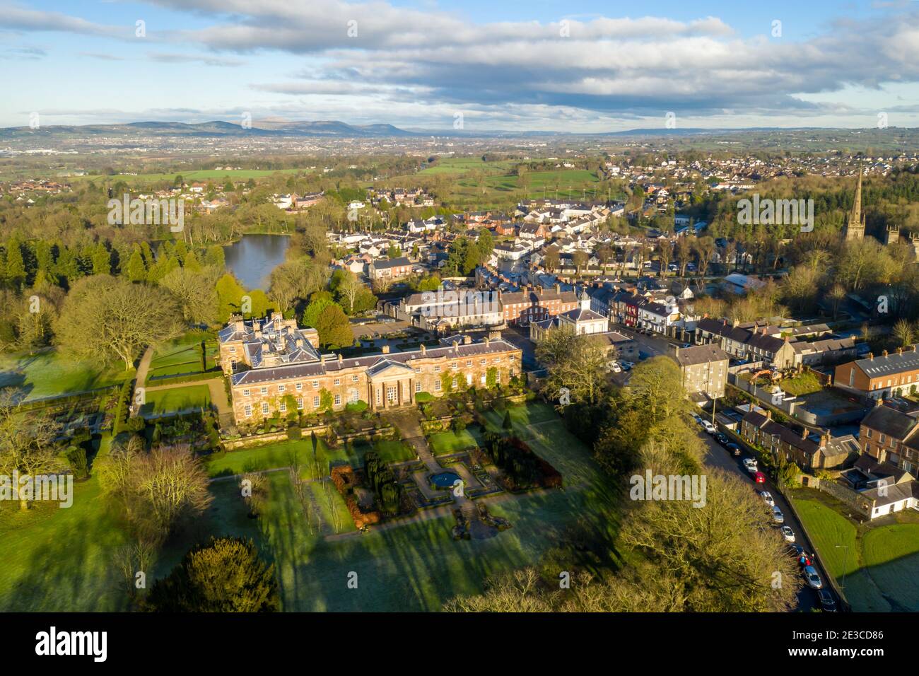 The town of Hillsborough in Northern Ireland Stock Photo