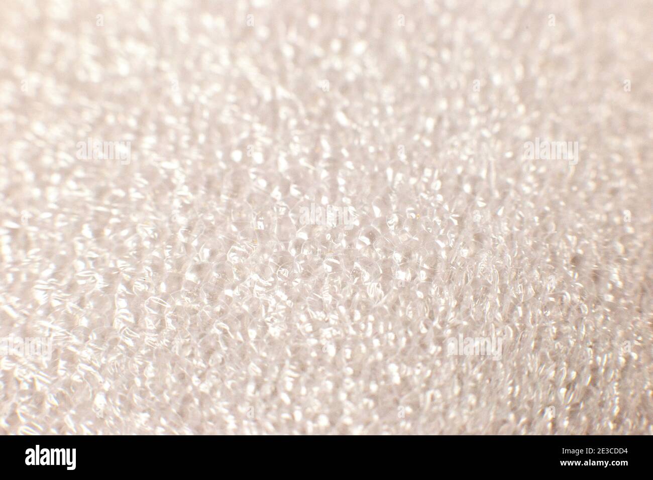 Macro plastic foam texture in white. Selectiv focus Stock Photo