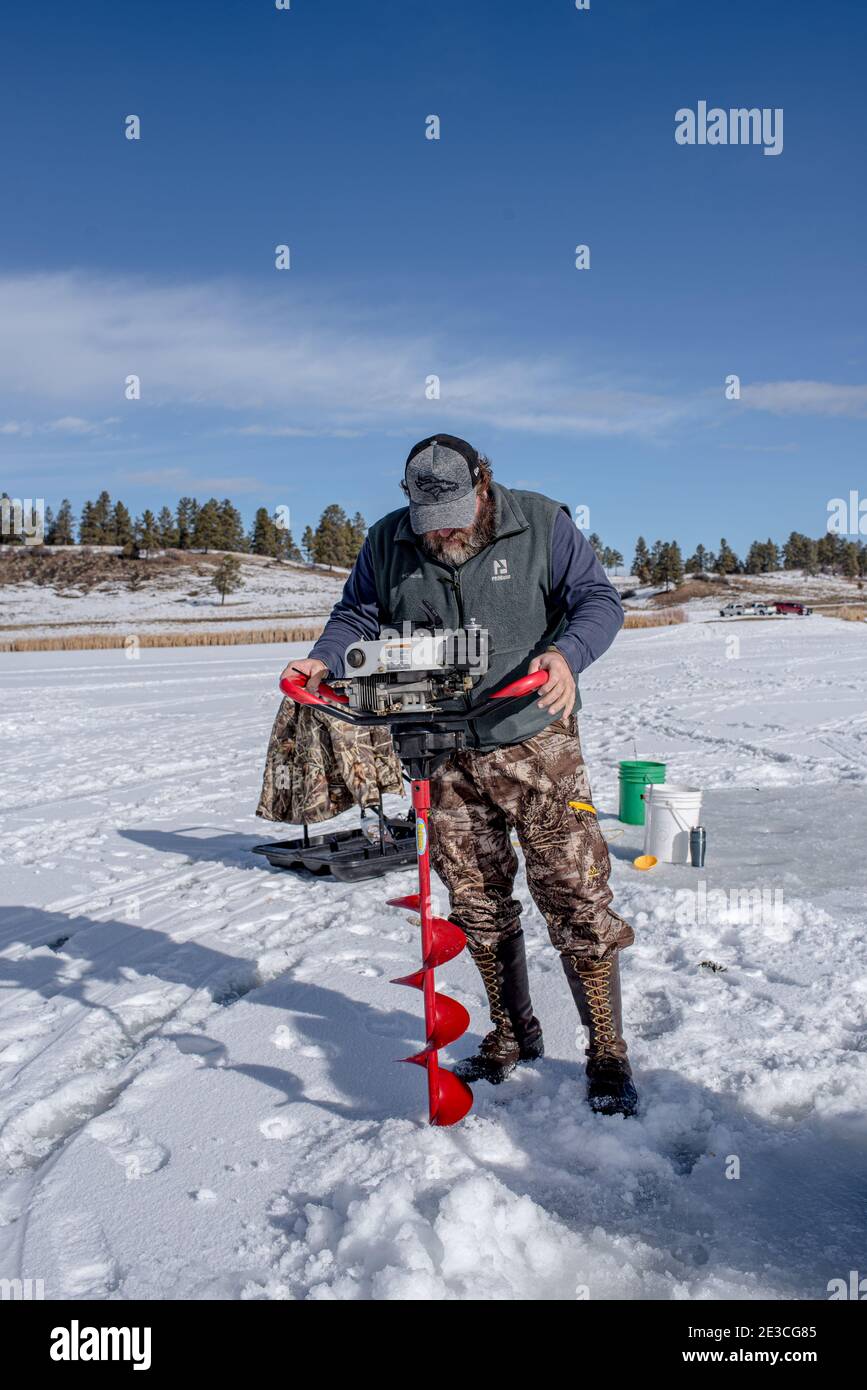 Ice fishing auger hi-res stock photography and images - Alamy