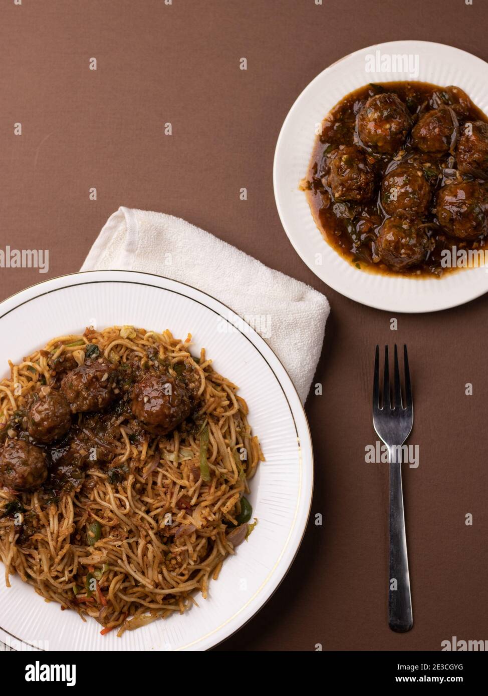 Chow mein and manchurian stock photo Stock Photo Alamy