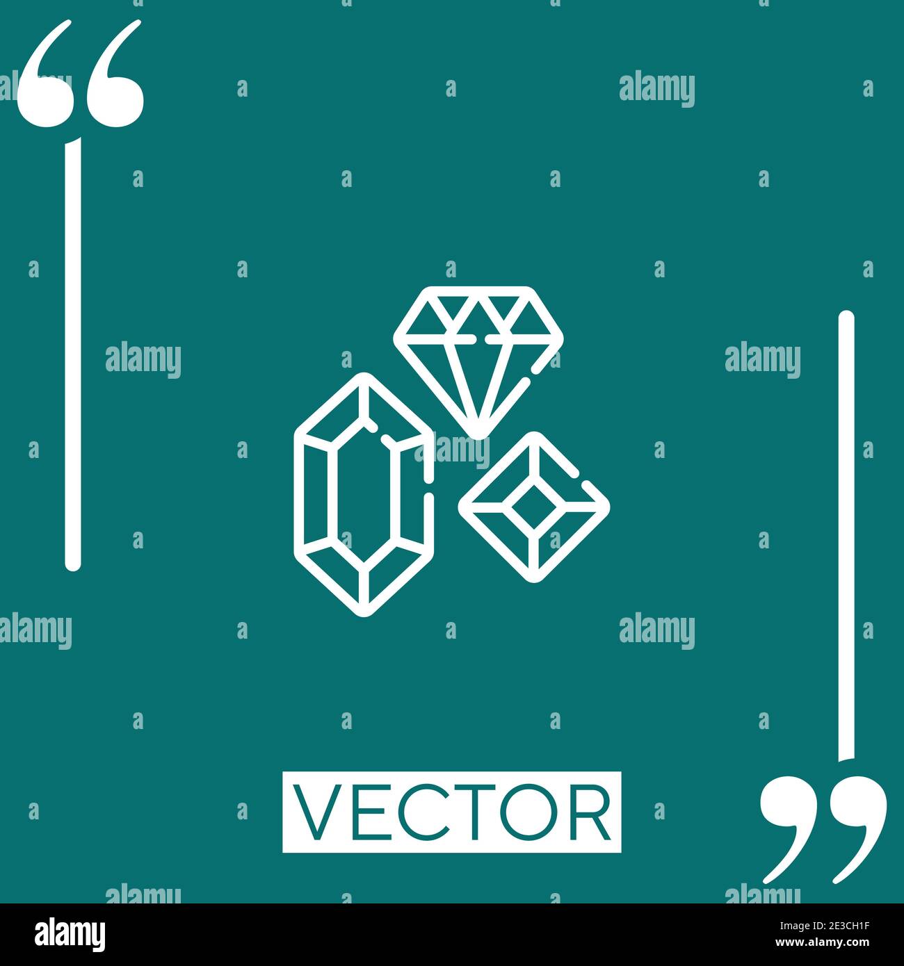 gems vector icon Linear icon. Editable stroke line Stock Vector