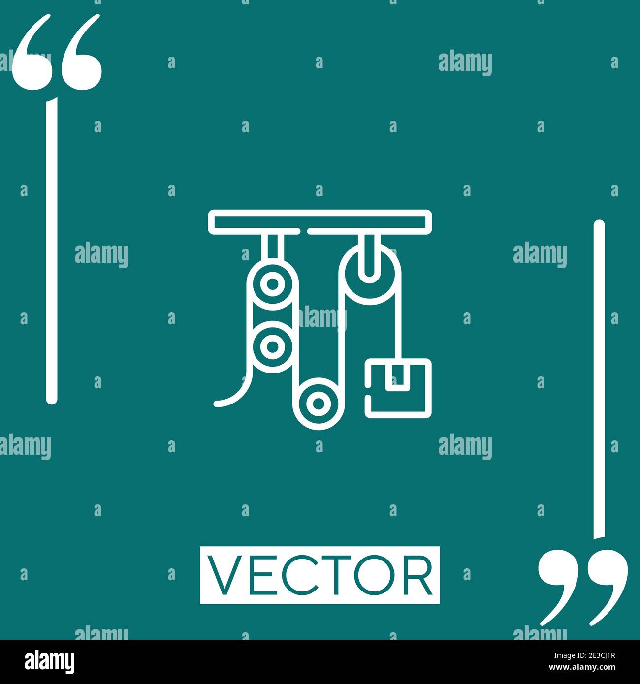 pulley vector icon Linear icon. Editable stroke line Stock Vector
