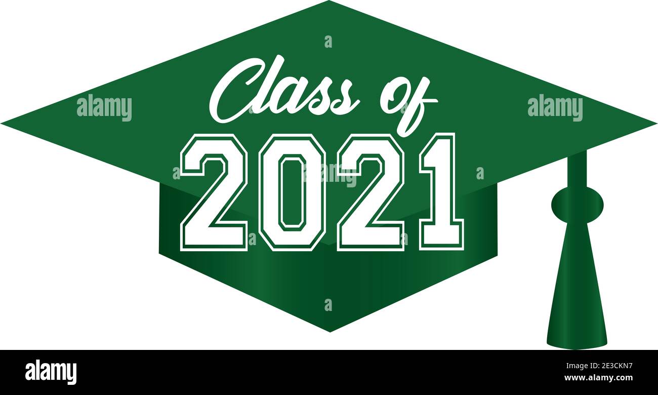 Class of 2021 Graduation Graphic Green Stock Photo - Alamy