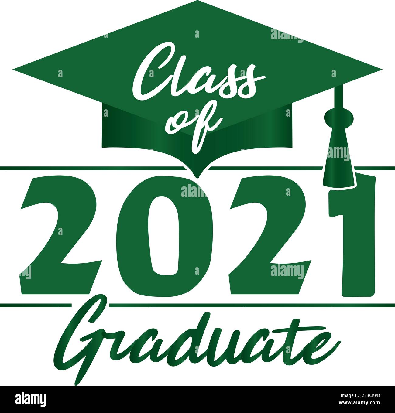 Class of 2021 Graduation Graphic Green Stock Photo Alamy