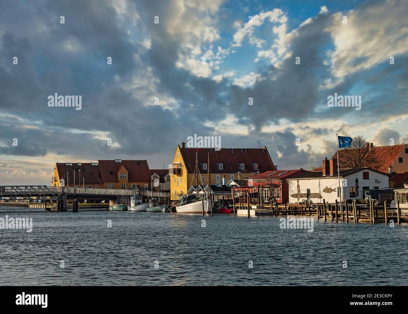 Karrebaeksminde Small Harbor With Boats In Rural Denmark Stock Photo 