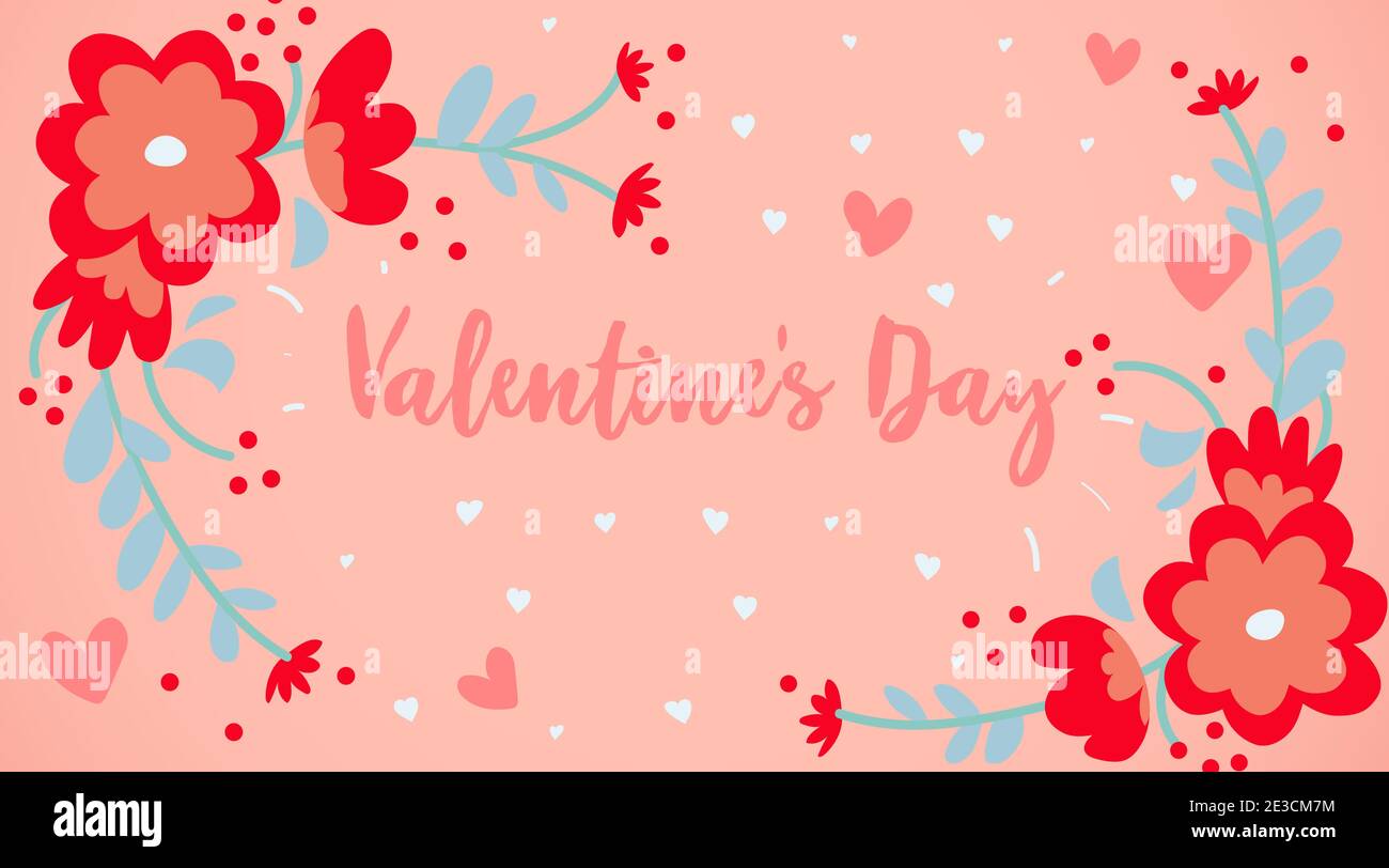 The Valentine s Day design contains pink hearts Stock Vector Image ...