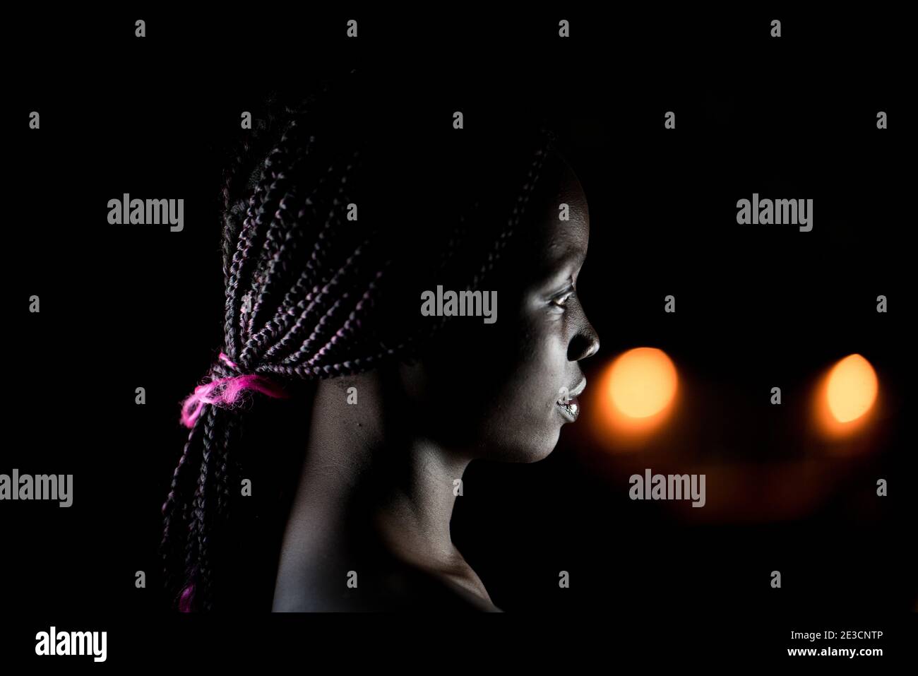 Young black African American woman portrait in indoors Stock Photo - Alamy
