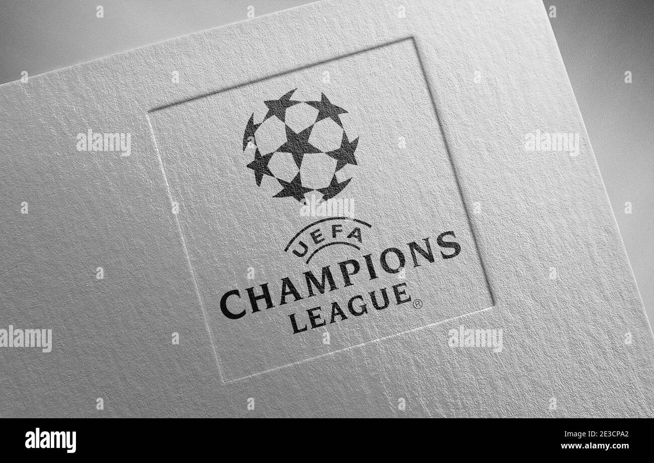 champions league logo paper texture illustration Stock Photo