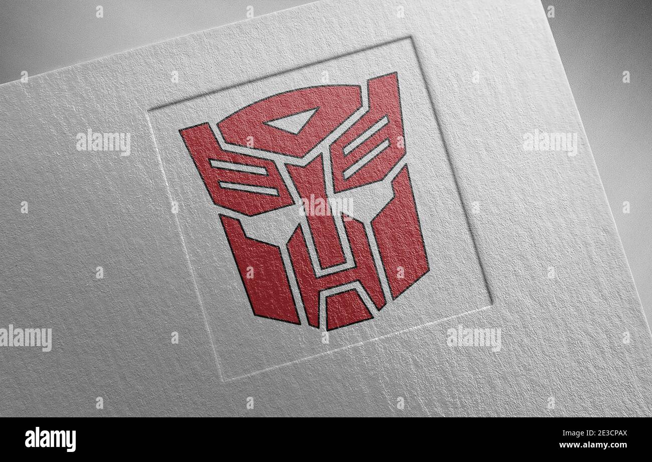 autobot transformers logo paper texture illustration Stock Photo - Alamy