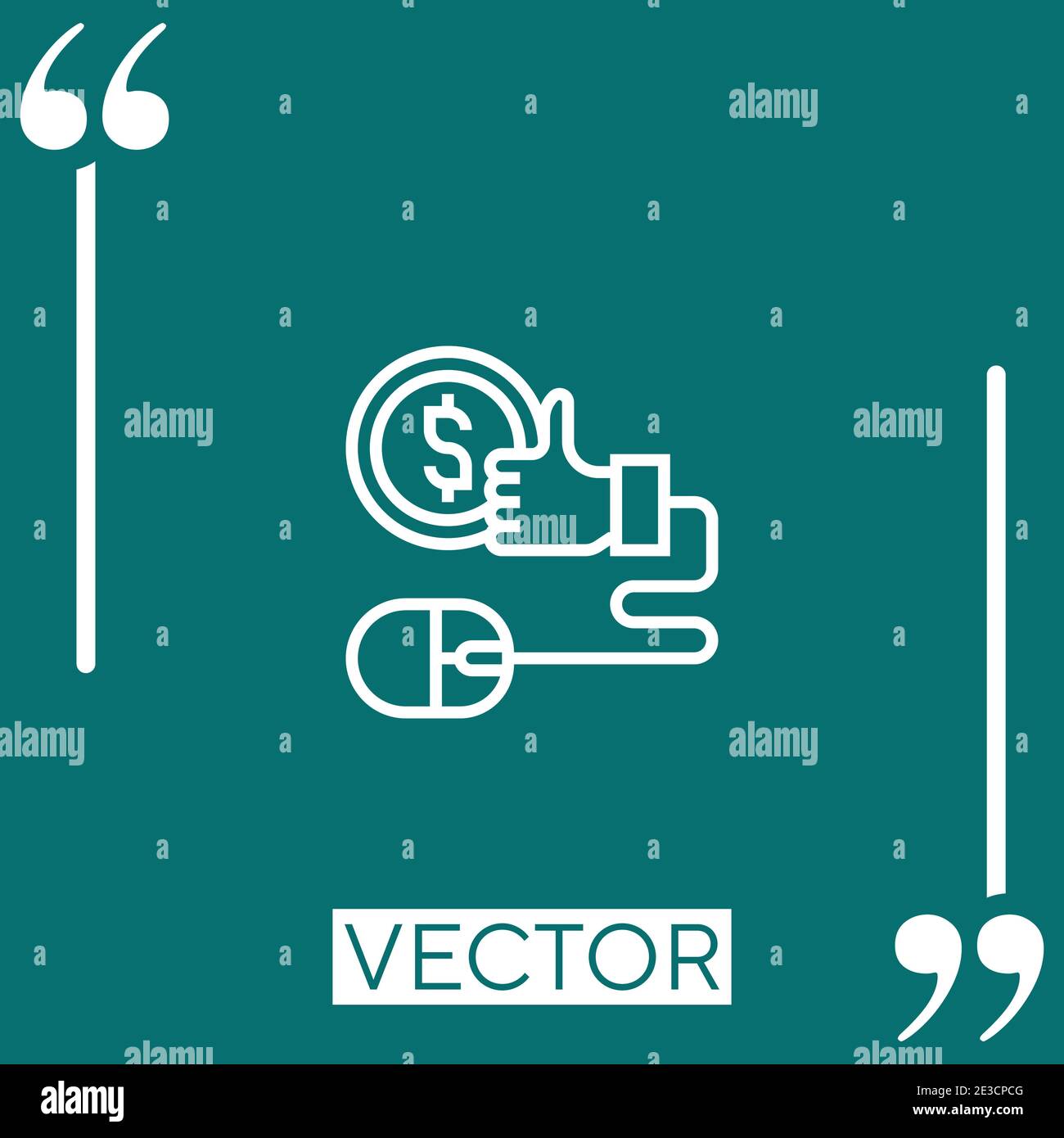 cost per click vector icon Linear icon. Editable stroke line Stock Vector