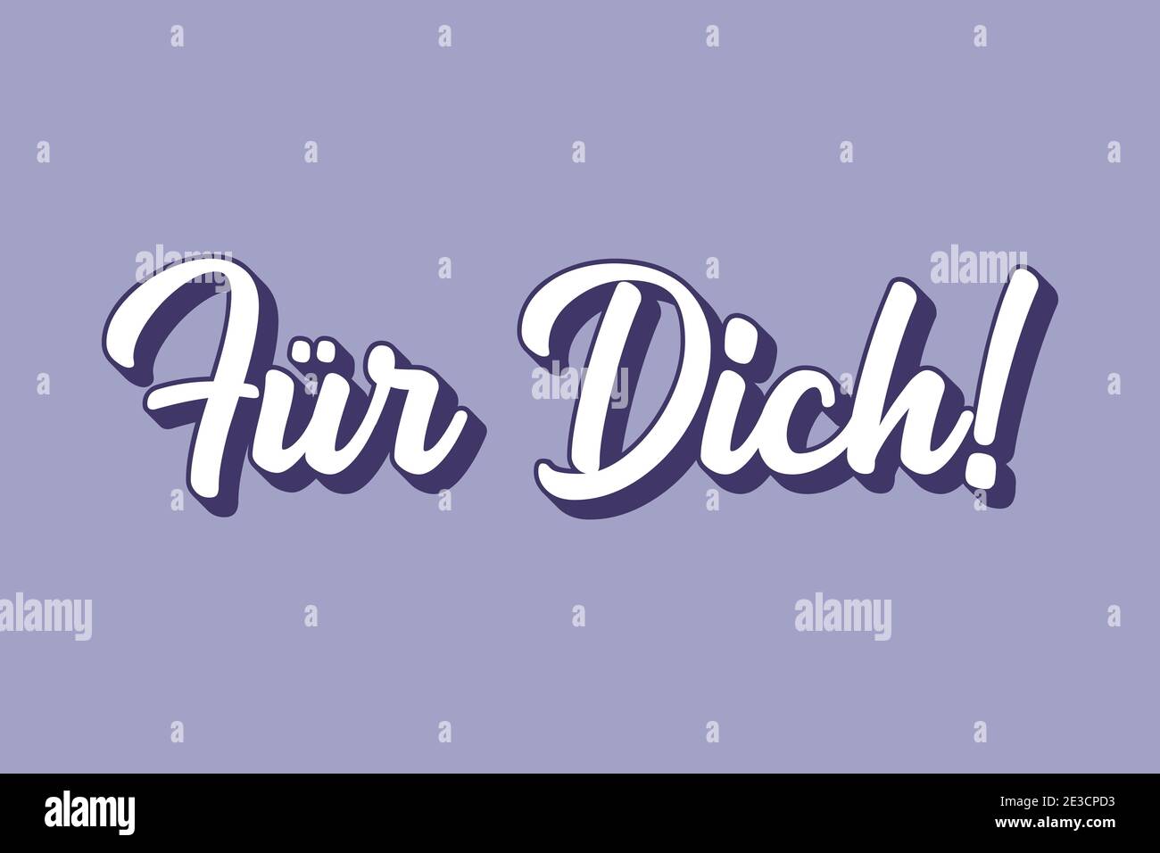 Hand sketched Fuer Dich German quote, meaning For you. Romantic