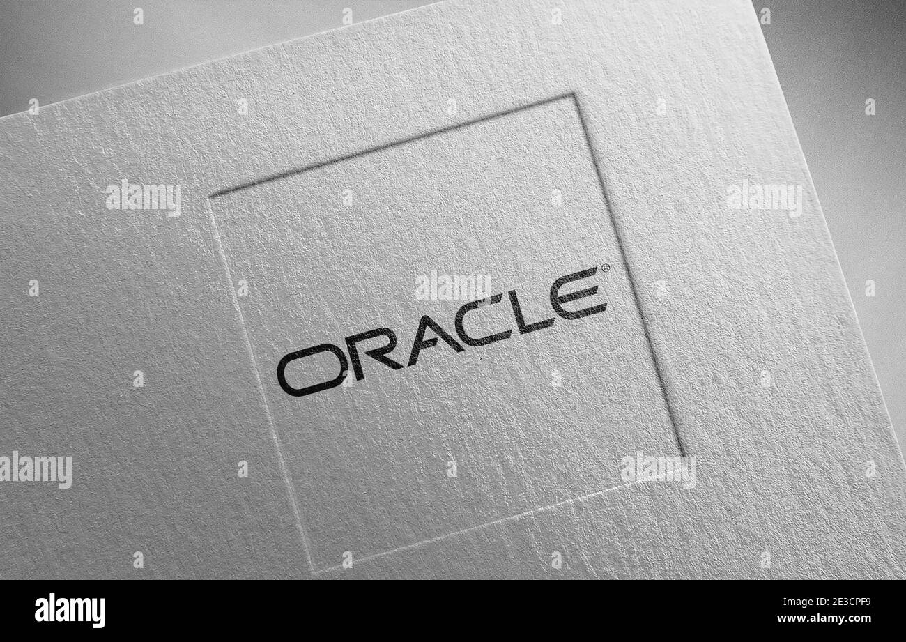 oracle logo paper texture illustration Stock Photo