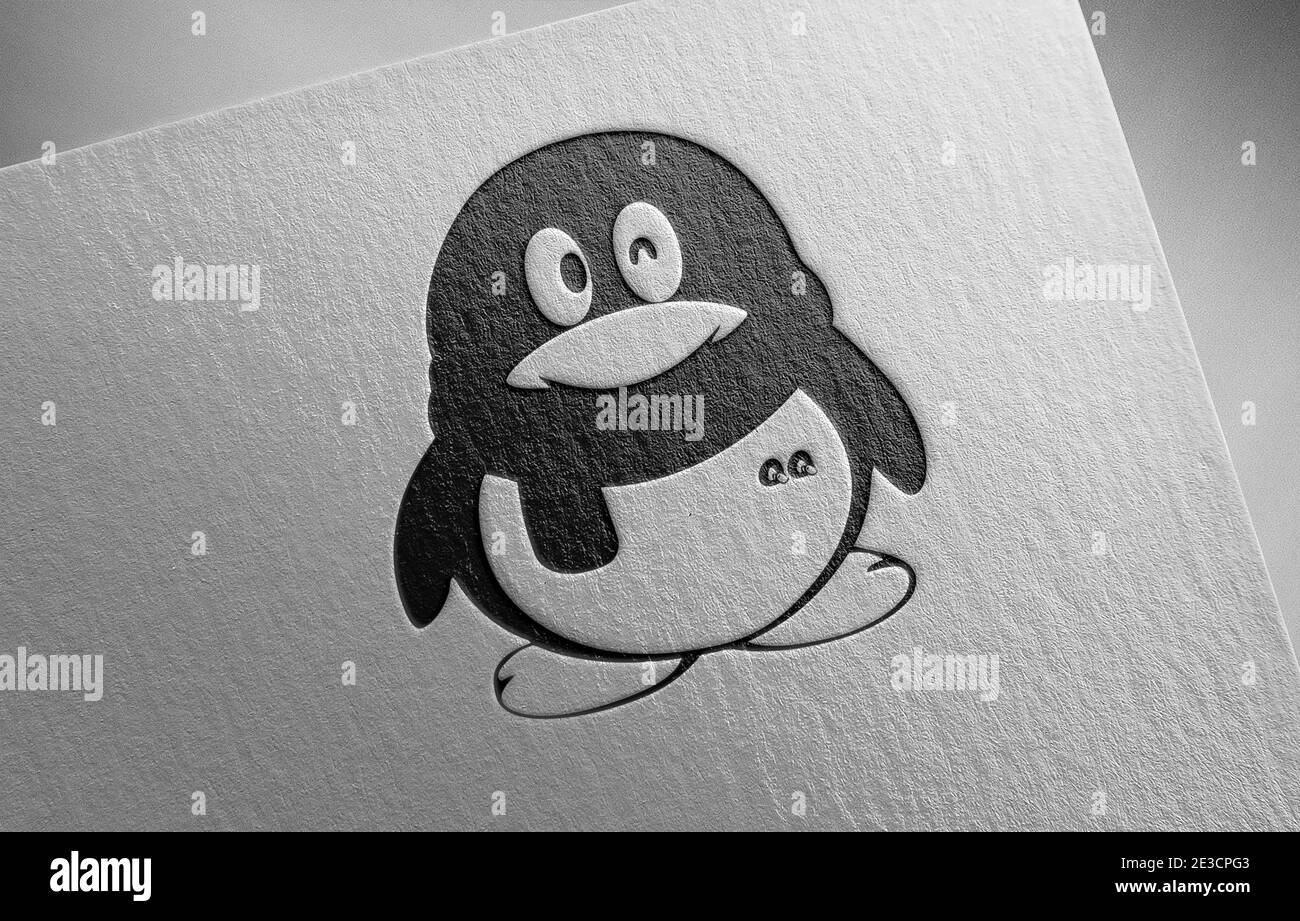 qq logo paper texture illustration Stock Photo Alamy