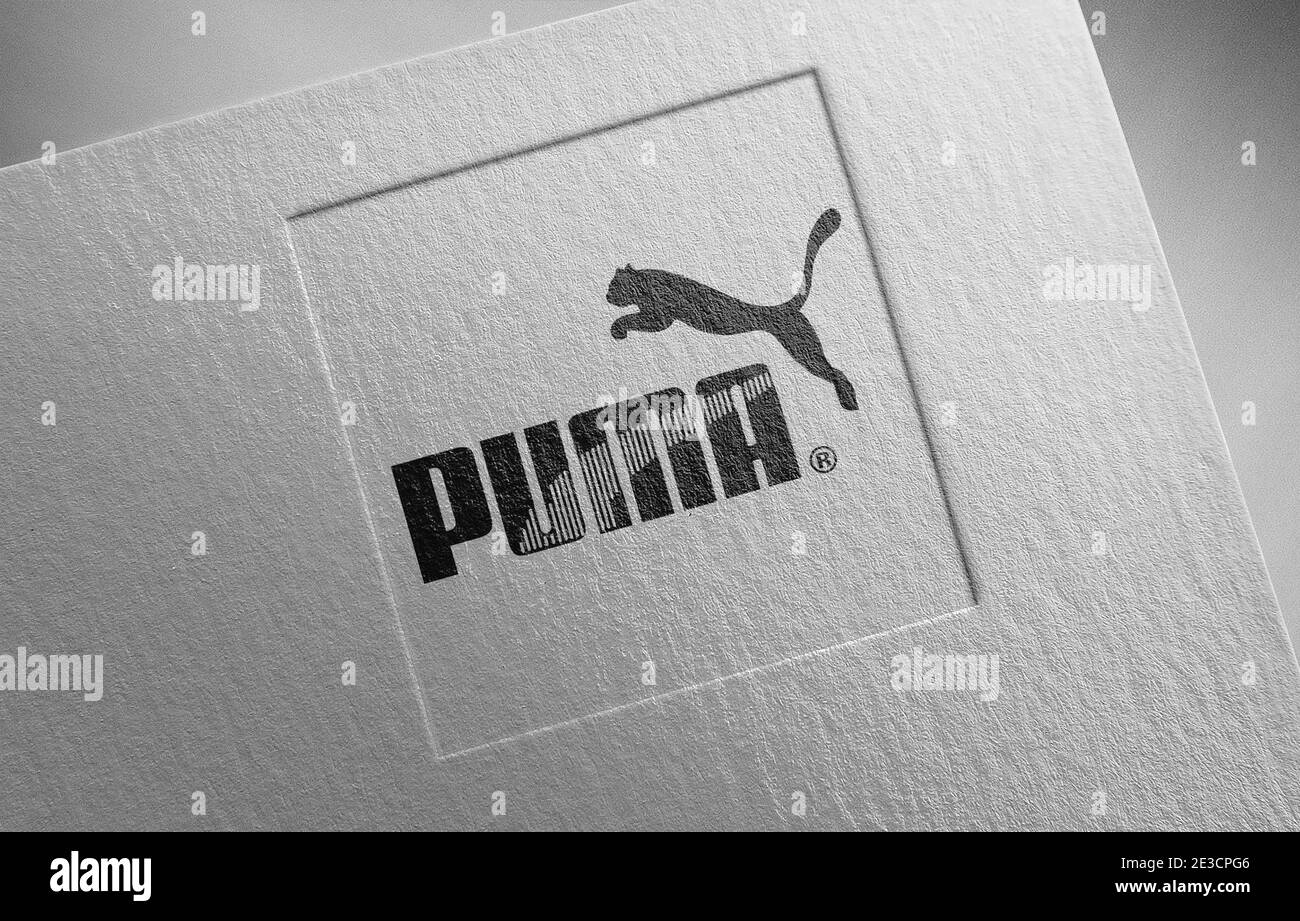 Puma logo Black and White Stock Photos & Images - Alamy