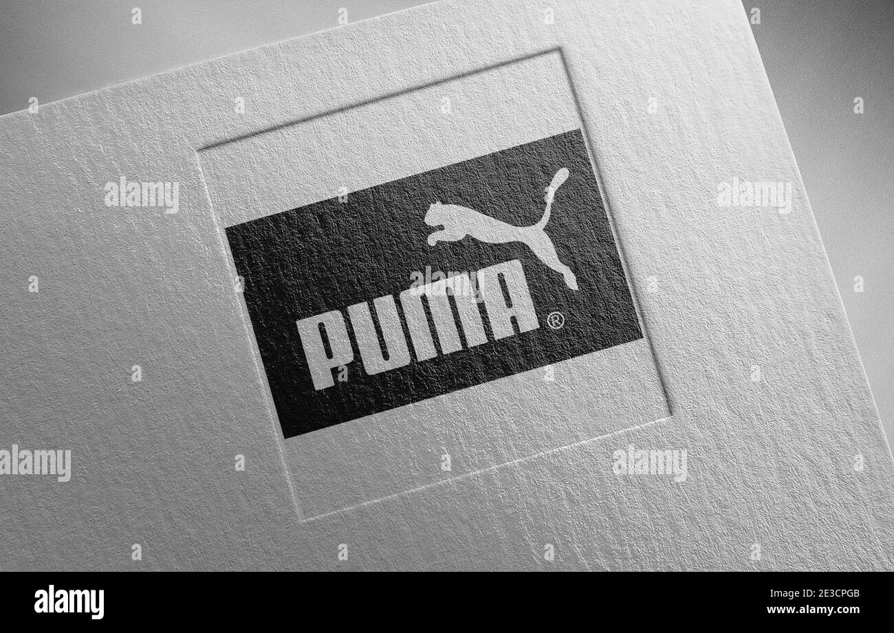 puma logo paper texture illustration Stock Photo