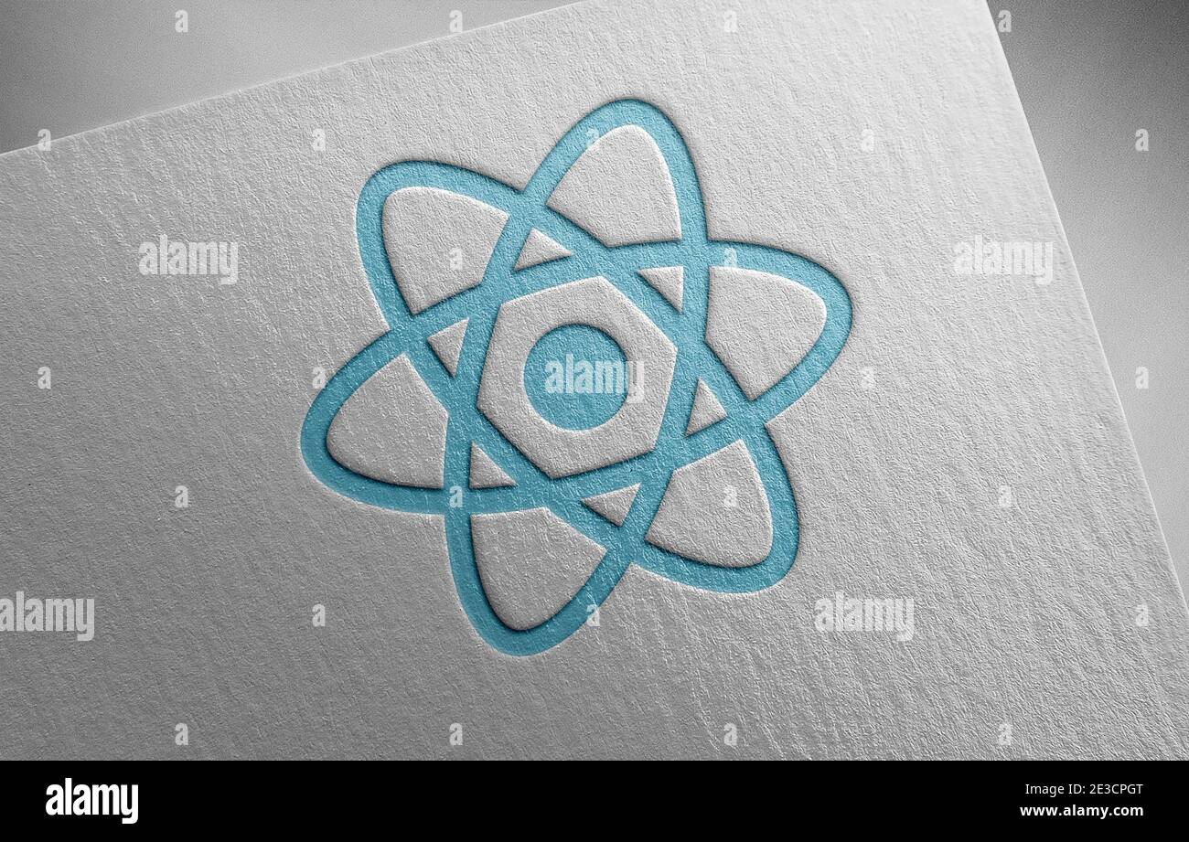react js logo paper texture illustration Stock Photo - Alamy