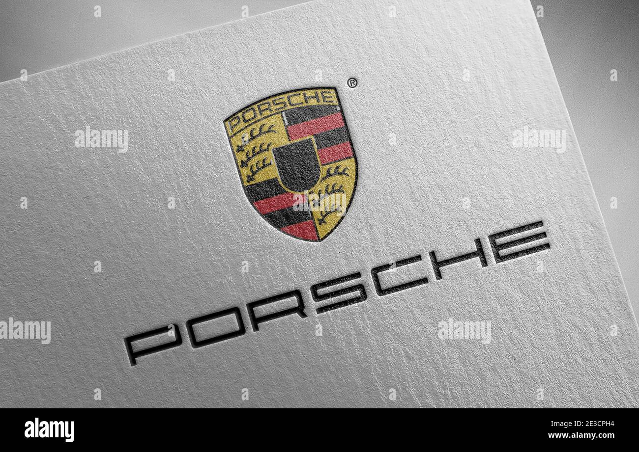 porsche logo paper texture illustration Stock Photo - Alamy