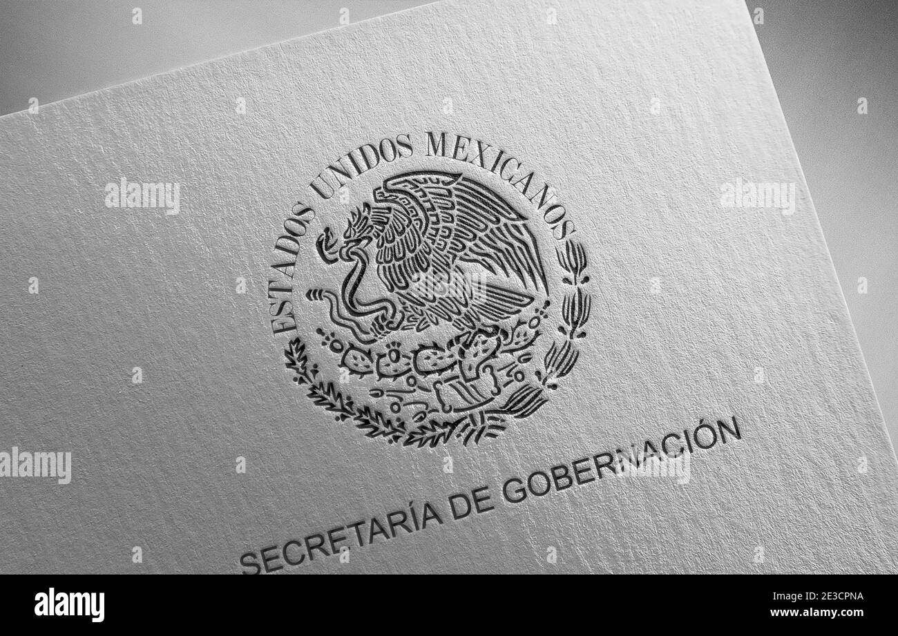 esudo nacional mexicano logo paper texture illustration Stock Photo