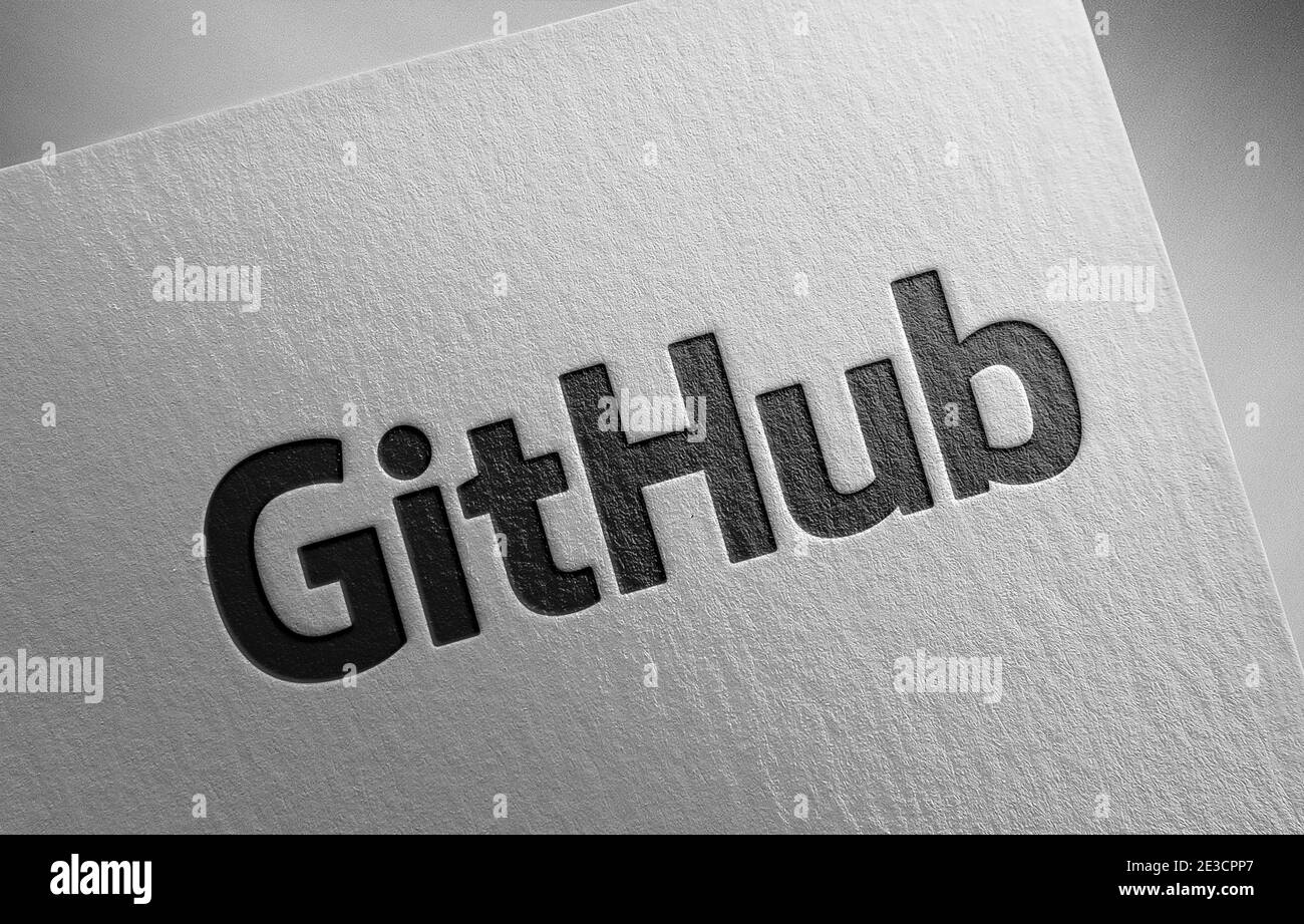 github logo paper texture illustration Stock Photo - Alamy