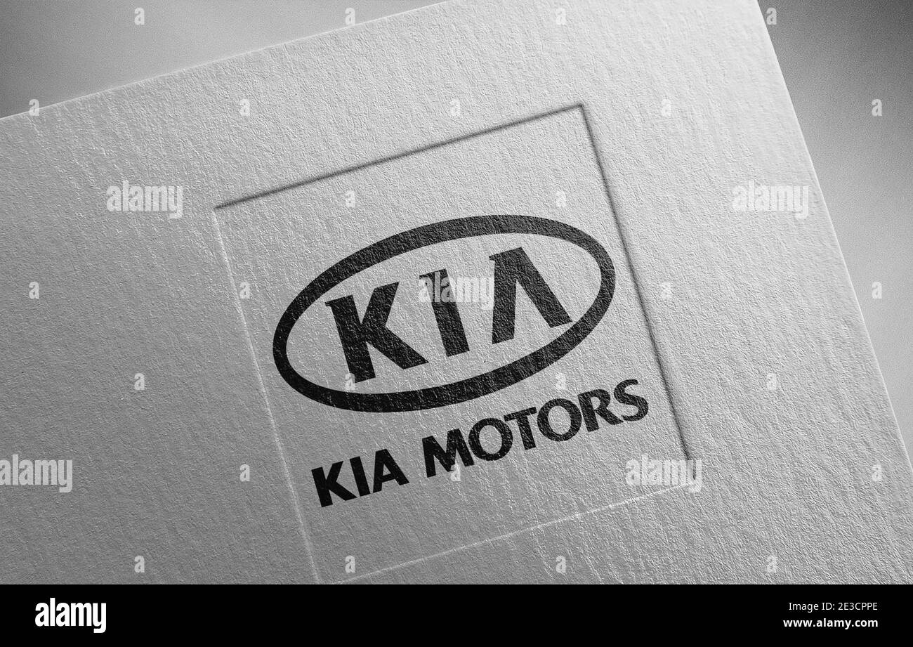 kia logo paper texture illustration Stock Photo