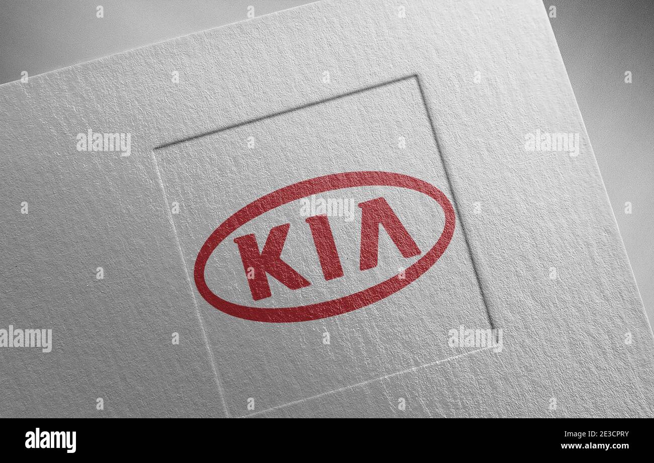 kia logo paper texture illustration Stock Photo